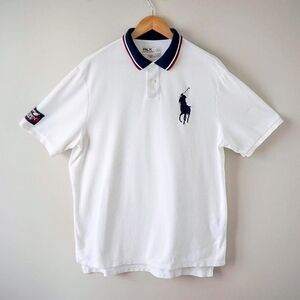 Ralph Lauren x US Open 2009 NYC Tennis White Embroidered Logo Mens Polo Shirt XL